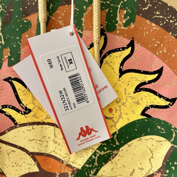 KAPPA Archer Hoodie Sweatshirt Men’s XS Beige People In Peace Floral Graphic - Picture 5 of 12